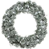 Decoris Kerstkrans - groen met sneeuw - D35 cm - incl. verlichting helder wit