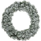 Decoris Kerstkrans - groen met sneeuw - D35 cm - incl. verlichting helder wit