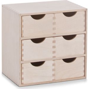 Zeller ladeblok bureau - 6 lades - 28 x 20 x 28 cm - hout