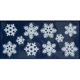 2x Kerst raamversiering raamstickers witte sneeuwvlokken 23 x 49 cm - Raamversiering/raamdecoratie stickers