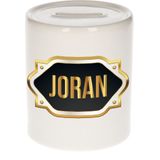 Joran naam cadeau spaarpot met gouden embleem - kado verjaardag/ vaderdag/ pensioen/ geslaagd/ bedankt