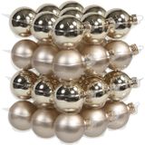 72x stuks kerstversiering kerstballen licht champagne (autumn blonde) van glas - 4 cm - mat/glans - Kerstboomversiering