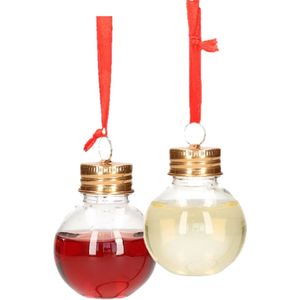 Stern Fabrik kerstballen - vulbaar met wijn - 6x st - 50 ml - kunststof - 6 cm
