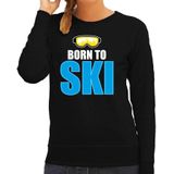 Bellatio Decorations Apres-ski sweater / trui Wintersport Born to ski - dames - zwart