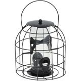 1x Tuinvogels hangende voeder silo/kooi voor vogel zaadjes 18 cm - Voor mussen/mezen kleine vogeltjes - Winter vogelvoer huisjes