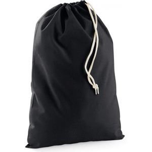 Zwart katoenen canvas witte opberg zakjes/tasjes met afsluitkoord 49 x 75 cm - cadeau tasjes/goodie bags