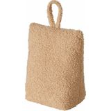 Boltze Deurstopper zak - 1 kg - licht bruin - pluche/teddy stof - 20 x 10 cm