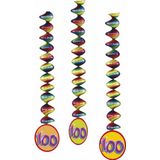 9x Rotorspiralen 100 jaar thema feest versiering - 100 jaar jubileum hangdecoratie - Feestartikelen
