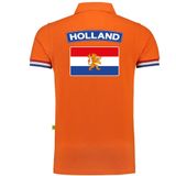 Luxe Holland supporter poloshirt - 200 grams katoen - heren - oranje - Nederland fan / EK / WK polo shirt / kleding