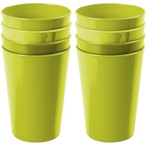 Hega Hogar Onbreekbare drinkglazen - set 8x stuks - kunststof - groen - 300 ml - camping/outdoor/kinderen - limonade glazen