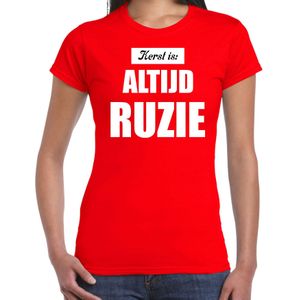 Rood fout Kerstshirt / t-shirt - Kerst is altijd ruzie - dames - Kerstkleding / Christmas outfit