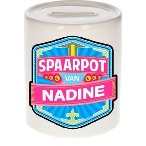 Kinder spaarpot voor Nadine  - keramiek - naam spaarpotten