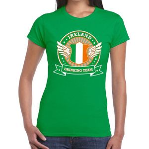 Groen Ireland drinking team t-shirt groen dames -  Ierland kleding