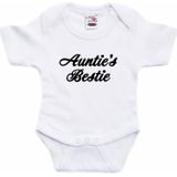 Aunties bestie tekst baby rompertje wit jongens en meisjes - Beste Tante kraamcadeau/ Aankondiging zwangerschap