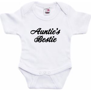 Aunties bestie tekst baby rompertje wit jongens en meisjes - Beste Tante kraamcadeau/ Aankondiging zwangerschap