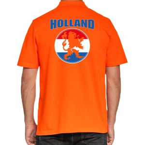 Holland met oranje leeuw oranje poloshirt Holland / Nederland supporter EK/ WK voor heren S