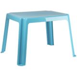 Kunststof kinder meubel set tafel met 4 stoelen licht blauw - Knutseltafel - Spelletjestafel