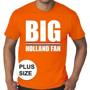 Oranje Big Holland fan grote maten shirt heren - Oranje Koningsdag/ Holland supporter kleding