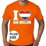 Oranje I love big Willem grote maten shirt heren - Oranje Koningsdag/ Holland supporter kleding