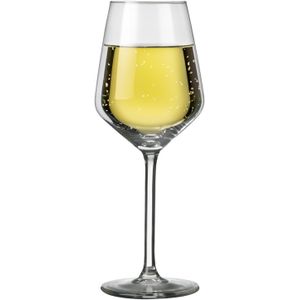 6x Luxe wijnglazen voor witte wijn 370 ml Carre - 37 cl - Witte wijn glazen - Wijn drinken - Wijnglazen van glas