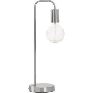 Atmosphera Tafellamp/bureaulampje Design Light - metallic zilver - H46 cm - Leeslamp