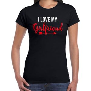 I love my girlfriend t-shirt voor dames - zwart - Valentijnsdag - valentijn cadeautje voor haar