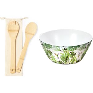 Slakom/Serveerschaal en bamboe slabestek - Melamine - D25 cm