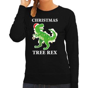 Christmas tree rex Kerstsweater / kersttrui zwart voor dames - Kerstkleding / Christmas outfit