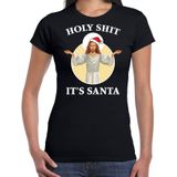 Holy shit its Santa fout Kerstshirt / Kerst t-shirt zwart voor dames - Kerstkleding / Christmas outfit