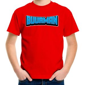 Bellatio Decorations Verkleed t-shirt voor kinderen - buurman - rood - carnaval/feestkleding 104/110