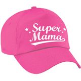 Super mama moederdag cadeau pet / baseball cap roze voor dames -  kado voor moeders