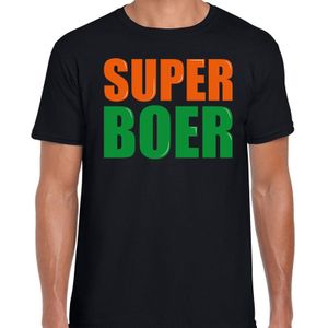 Super boer cadeau t-shirt zwart heren - Fun tekst /  Verjaardag cadeau / kado t-shirt