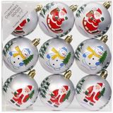 27x Witte kerstballen 6 cm kunststof met print - Onbreekbare plastic kerstballen - Kerstboomversiering wit