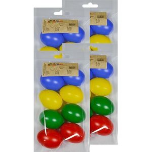 32x Gekleurde kunststof eieren decoratie 6 cm hobby/knutselmateriaal - Knutselen DIY eieren beschilderen - Pasen thema plastic paaseieren eitjes multikleur