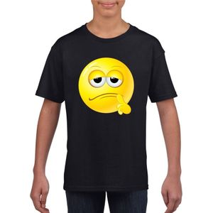 emoticon/ emoticon t-shirt bedenkelijk zwart kinderen