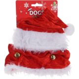 Set van 2x stuks kerstkleding voor honden kerstmuts met halsband - Kerst hondenkleding