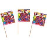 Sarah 50 jaar leeftijd themafeest pakket L versiering/decoratie - Vijftigste/50e verjaardag feestartikelen