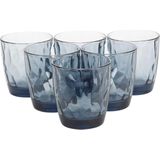 12x Stuks tumbler waterglazen/sapglazen blauw 300 ml - Glazen / drinkglazen