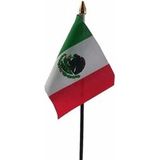 2x stuks mexico tafelvlaggetjes 10 x 15 cm met standaard