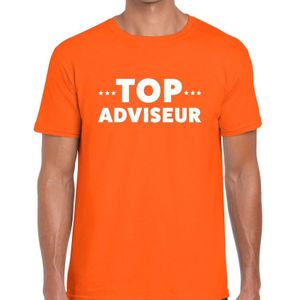 Top adviseur beurs/evenementen t-shirt oranje heren - dienstverlening/advies shirt