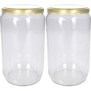 Weckpotten/jampotten - 4x - met schroefdeksel - glas - 720 ml