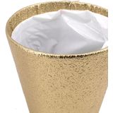 Gerimport Plantenmand - glitter goud - bloempot - 15 x 14 cm - Kerststukje