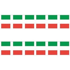 2x Papieren slinger Italie 4 meter -  Italiaanse vlag - Supporter feestartikelen - Landen decoratie/versiering