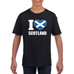 Zwart I love Schotland supporter shirt kinderen - Schots shirt jongens en meisjes