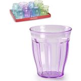 Set van 24x Stuks Sap/Water Glazen Gekleurd 250 ml van Plastic