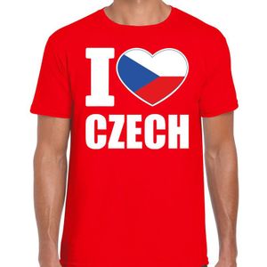 I love Czech t-shirt rood voor heren - Tsjechisch landen shirt -  Tsjechie supporter kleding