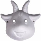 Papier mache geiten masker 22 x 24 cm - DIY- zelf schilderen - Hobby/knutsel materialen