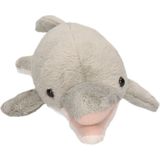 Pluche grijze dolfijn knuffel 26 cm - Dolfijnen zeedieren knuffels - Speelgoed voor kinderen