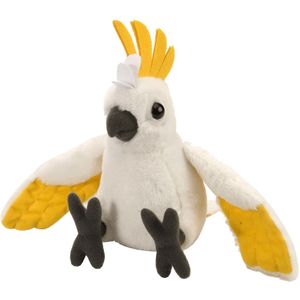 Pluche knuffel dieren witte Kaketoe van ongeveer 20 cm - Speelgoed vogels knuffelbeesten