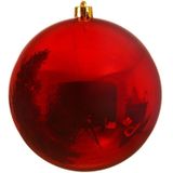 3x Grote kerst rode kunststof kerstballen van 20 cm - glans - rode kerstboom versiering